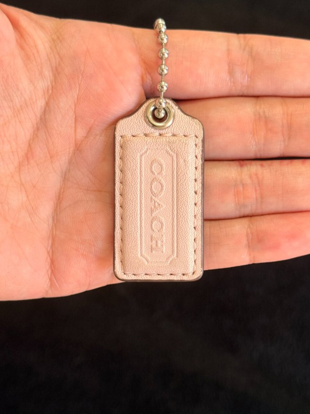 2” Medium Y2K Coach Leather Key Fob Bag Charm Keychain Hang Tag/Hangtag